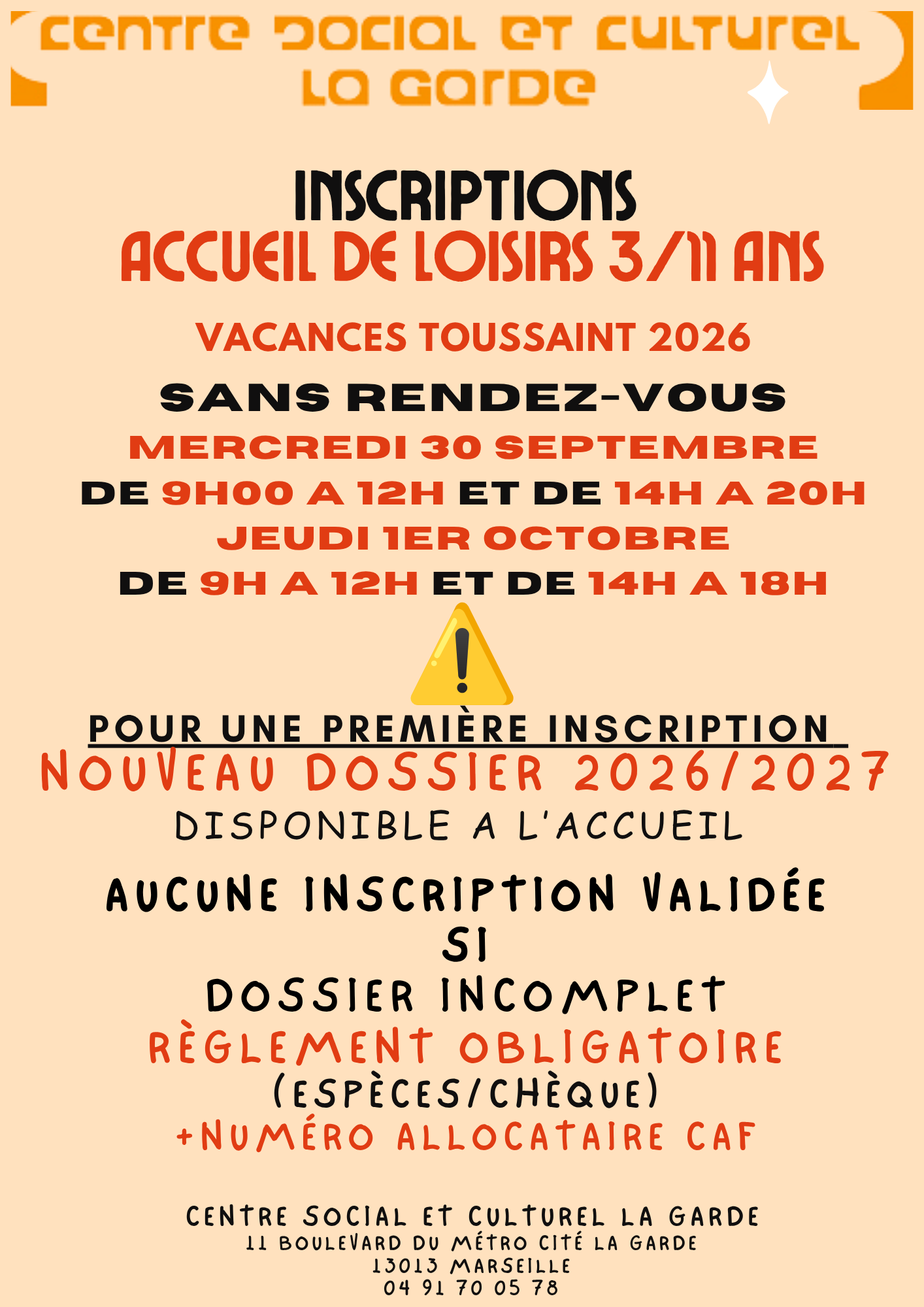 inscriptions centre de loisirs VACANCES OCTOBRE(7)